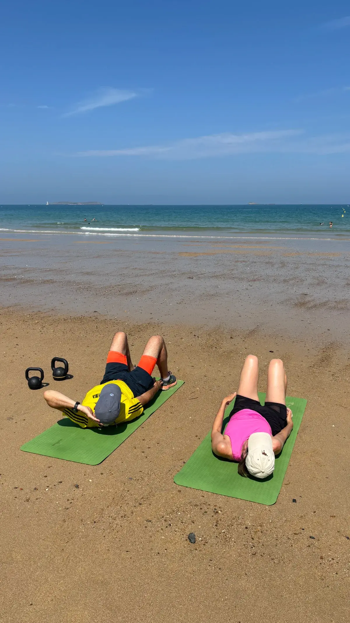 Coaching duo, entraînement à deux sur la plage à Saint-Malo